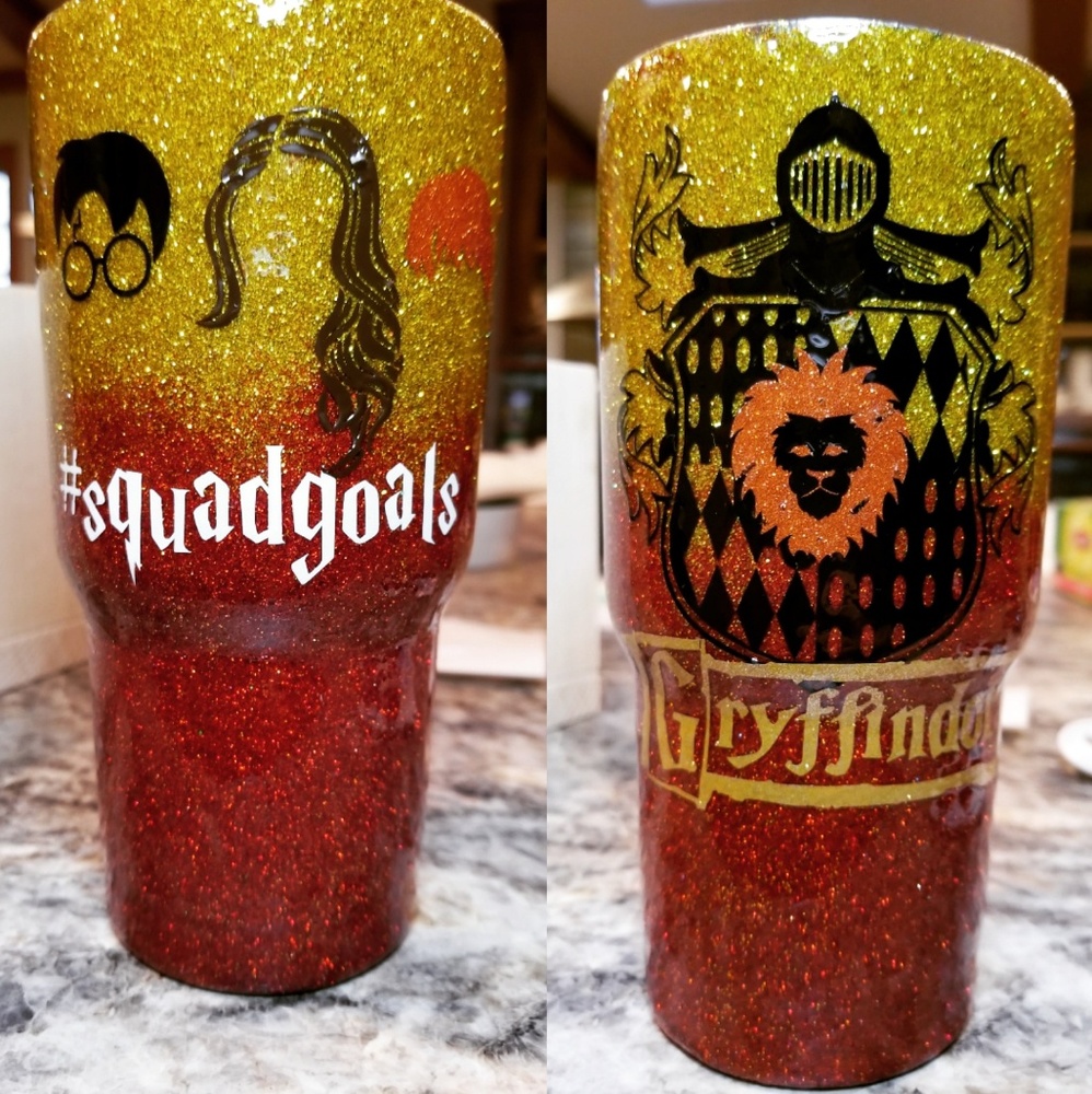 Gryffindor House Glittered Tumbler